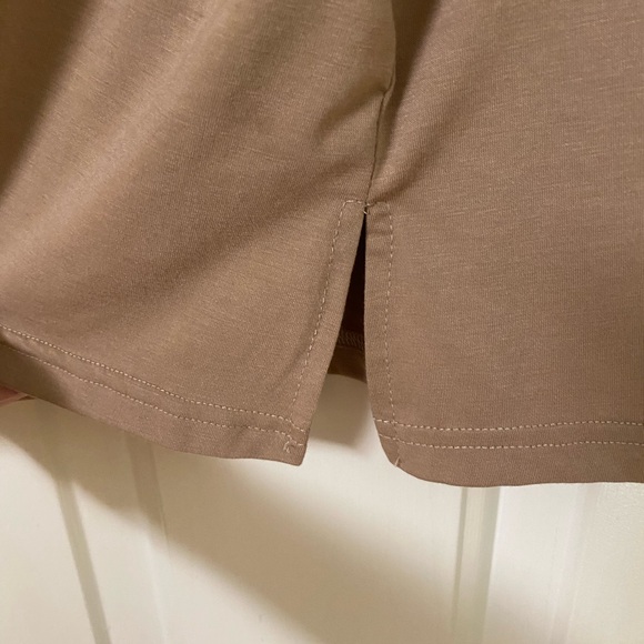 3X Leopard Print Short Sleeve Top - Tan and White - Picture 4 of 4